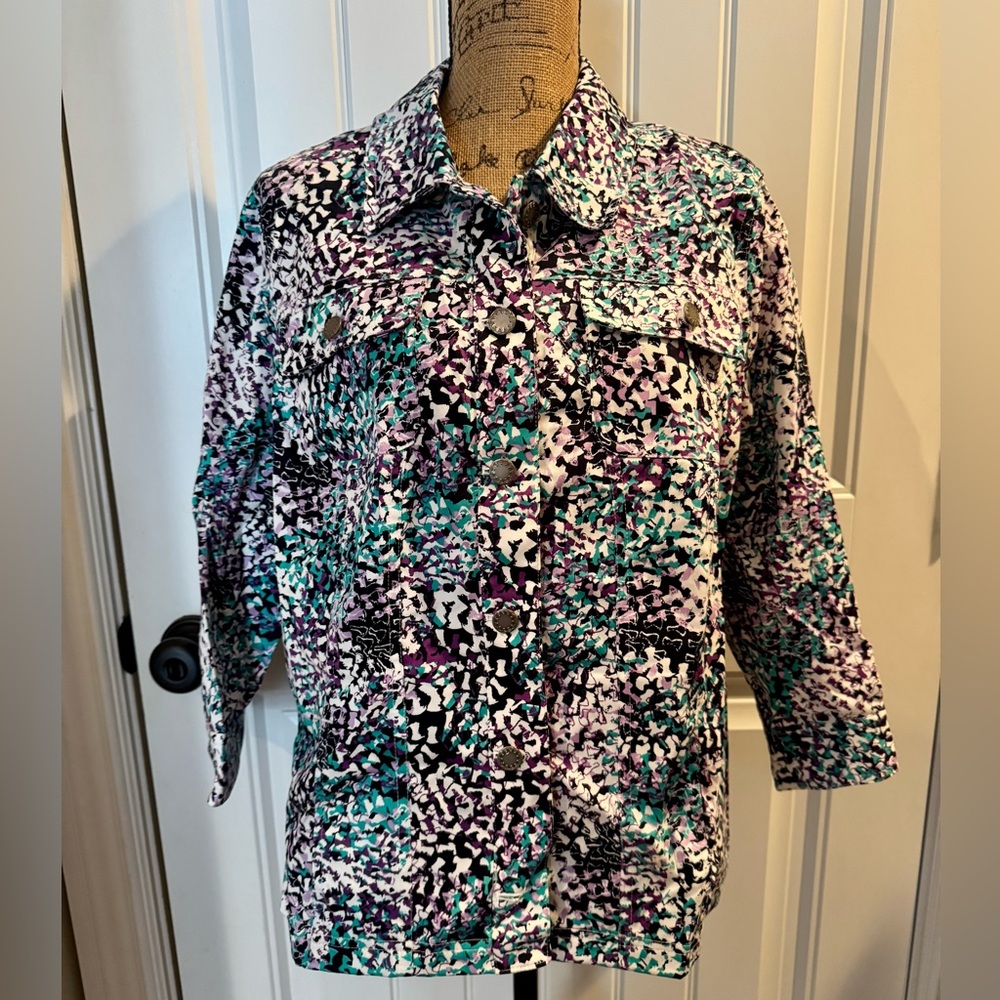 CJ Banks Multicolor Lightweight Jacket in Size 1X. NWT